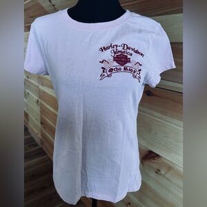 Harley-Davidson Women's Pink Graphic Tee- Jamaica